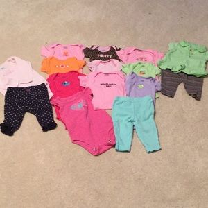 15pc baby girl NB-03 Months, Gerbers/Carters onsie